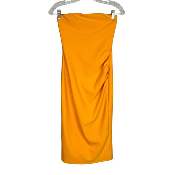 Petal and Pup Womens Whitehaven Orange Strapless Dress Midi Bodycon size 2 - Picture 3 of 14